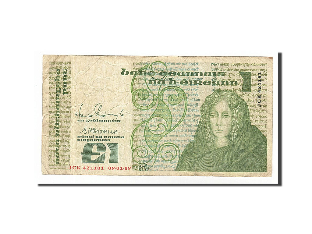 Ireland - Republic, 1 Pound, 1989, KM #70d, 1989-01-09, VF(20-25), JCK421181