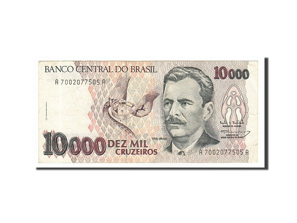 Banknote, Brazil, 10,000 Cruzeiros, 1993, EF(40-45)
