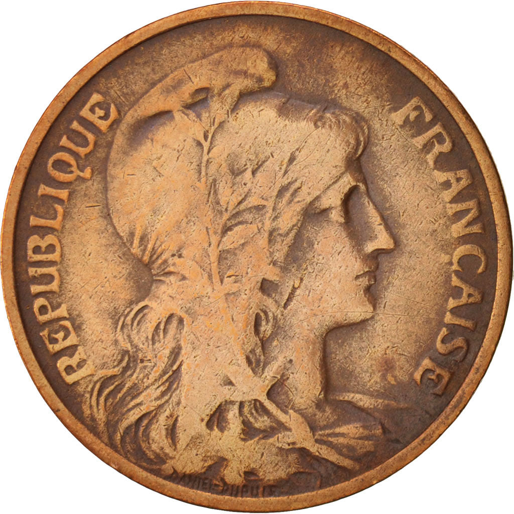 France, Dupuis, 5 Centimes, 1909, Paris, VF(20-25), Bronze, KM:842, Gadoury:165