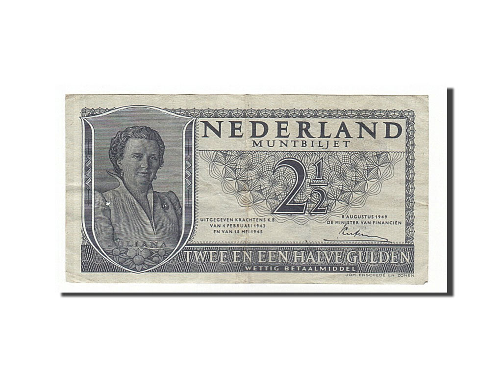 Banknote, Netherlands, 2 1/2 Gulden, 1949, 1949-08-08, EF(40-45)
