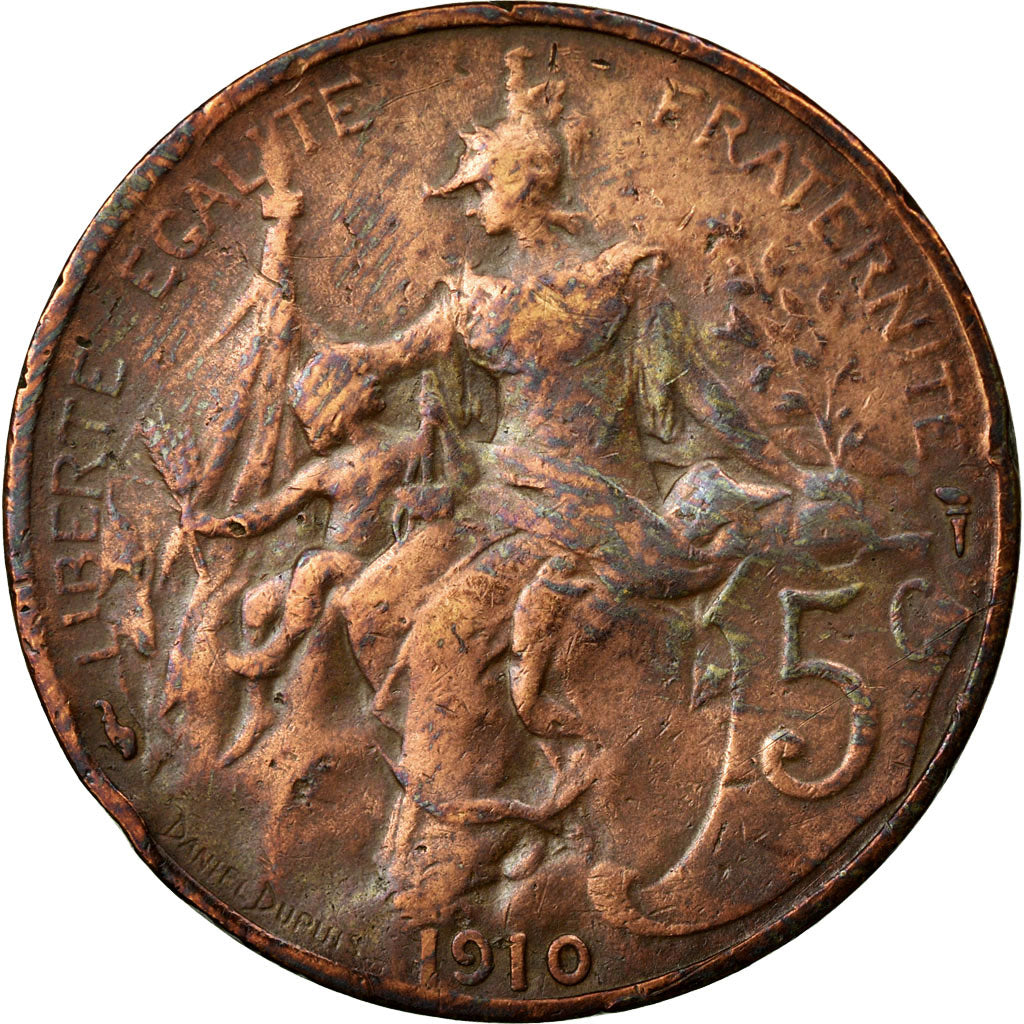 Coin, France, Dupuis, 5 Centimes, 1910, Paris, VF(20-25), Bronze, KM:842