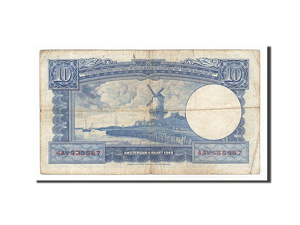 Netherlands, 10 Gulden, 1949, KM #83, 1949-03-04, VF(20-25), 4AV535587