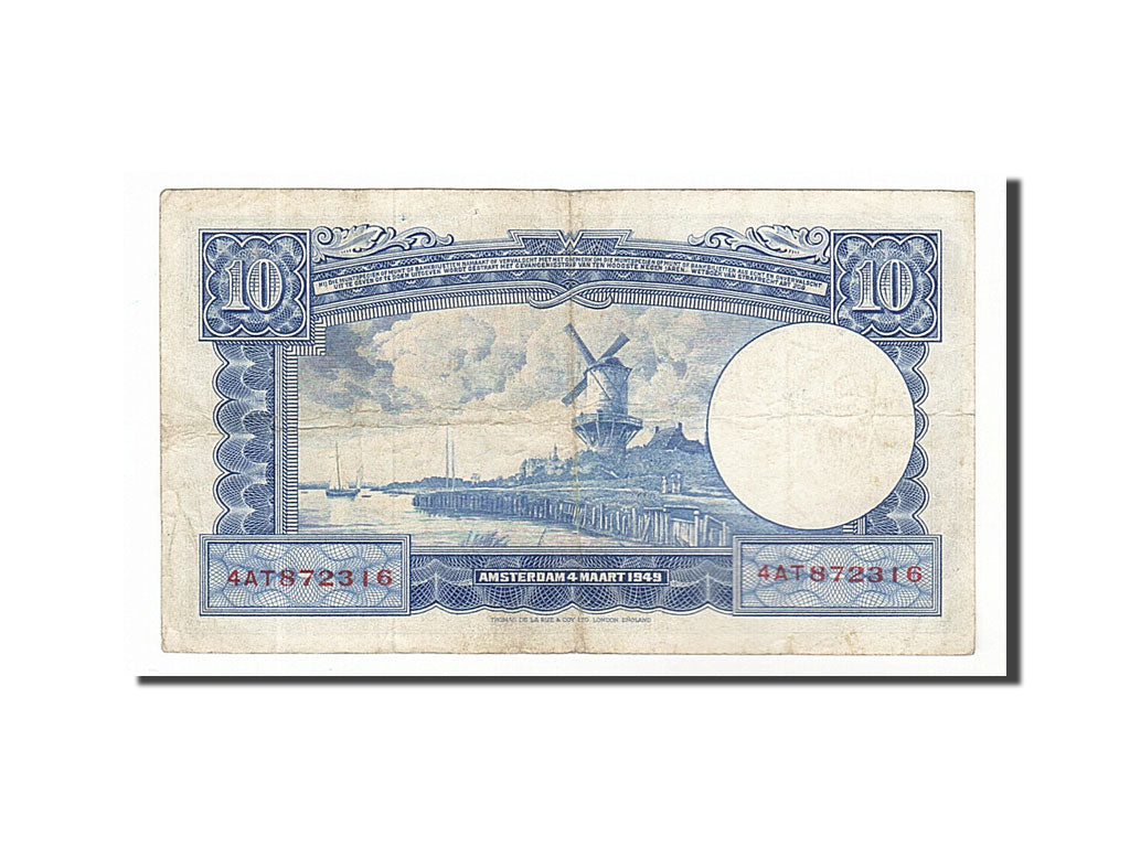 Netherlands, 10 Gulden, 1949, KM #83, 1949-03-04, VF(30-35), 4AT872316