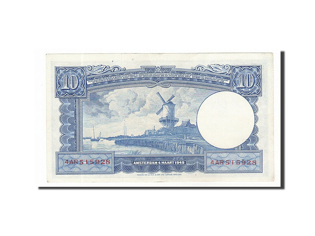 Netherlands, 10 Gulden, 1949, KM #83, 1949-03-04, AU(55-58), 4AR515928