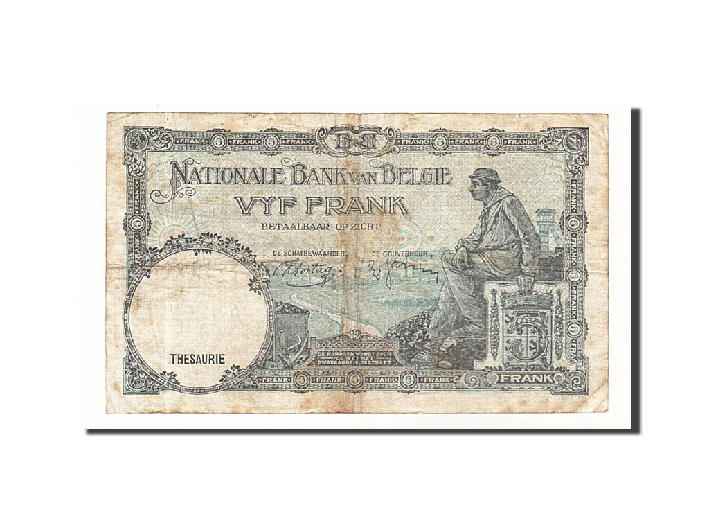 Belgique, 5 Francs type Albert et Elisabeth