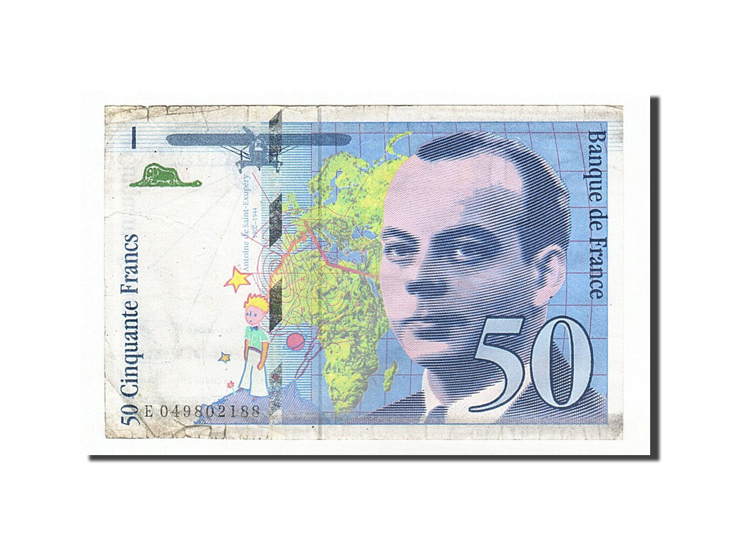 France, 50 Francs, 50 F 1992-1999 ''St Exupéry'', 1999, KM #157Ad, F(12-15), E..