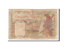 Algeria, 50 Francs, 1945, KM #87, 1945-04-03, VF(20-25), P.1923