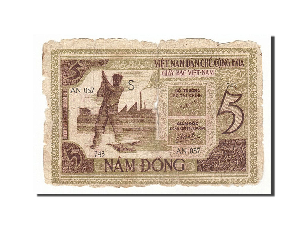 Viet Nam, 5 D<ox>ng, 1946, KM #4, VG(8-10), AN087