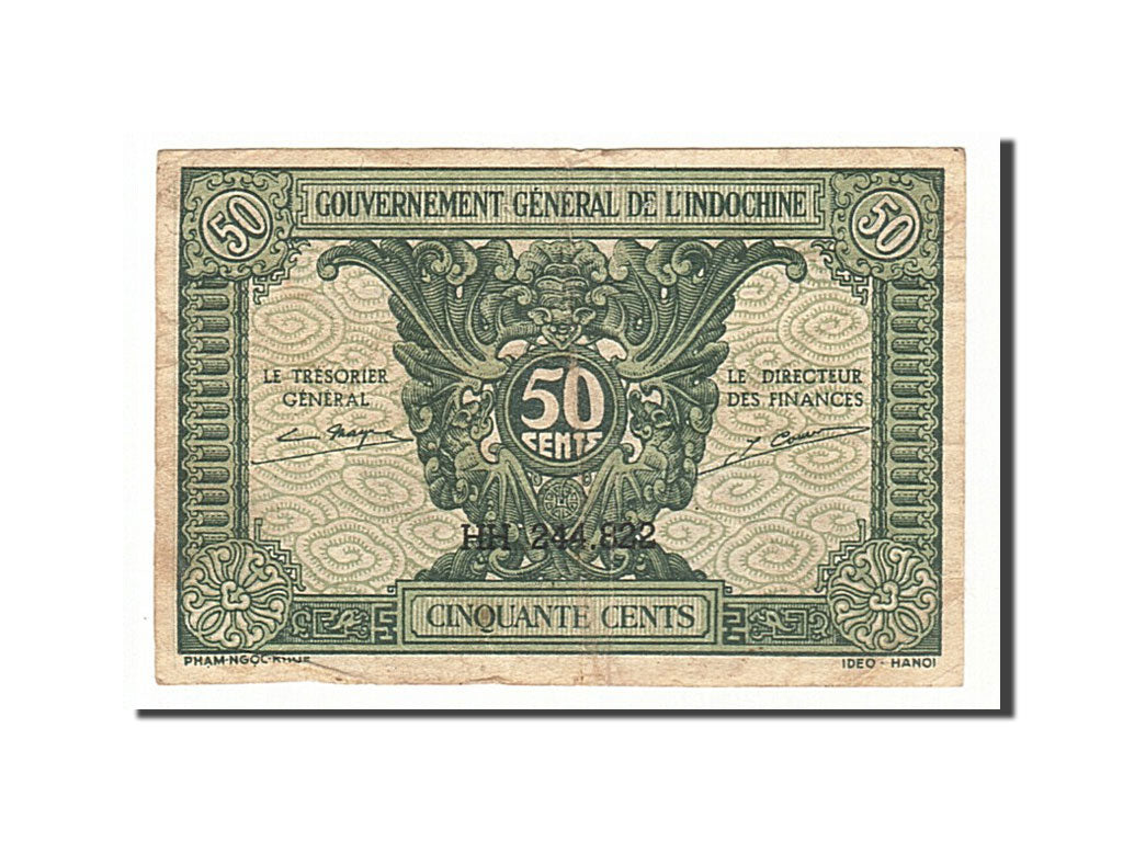 French Indo-China, 50 Cents, 1942, KM #91a, EF(40-45), HH 244.822