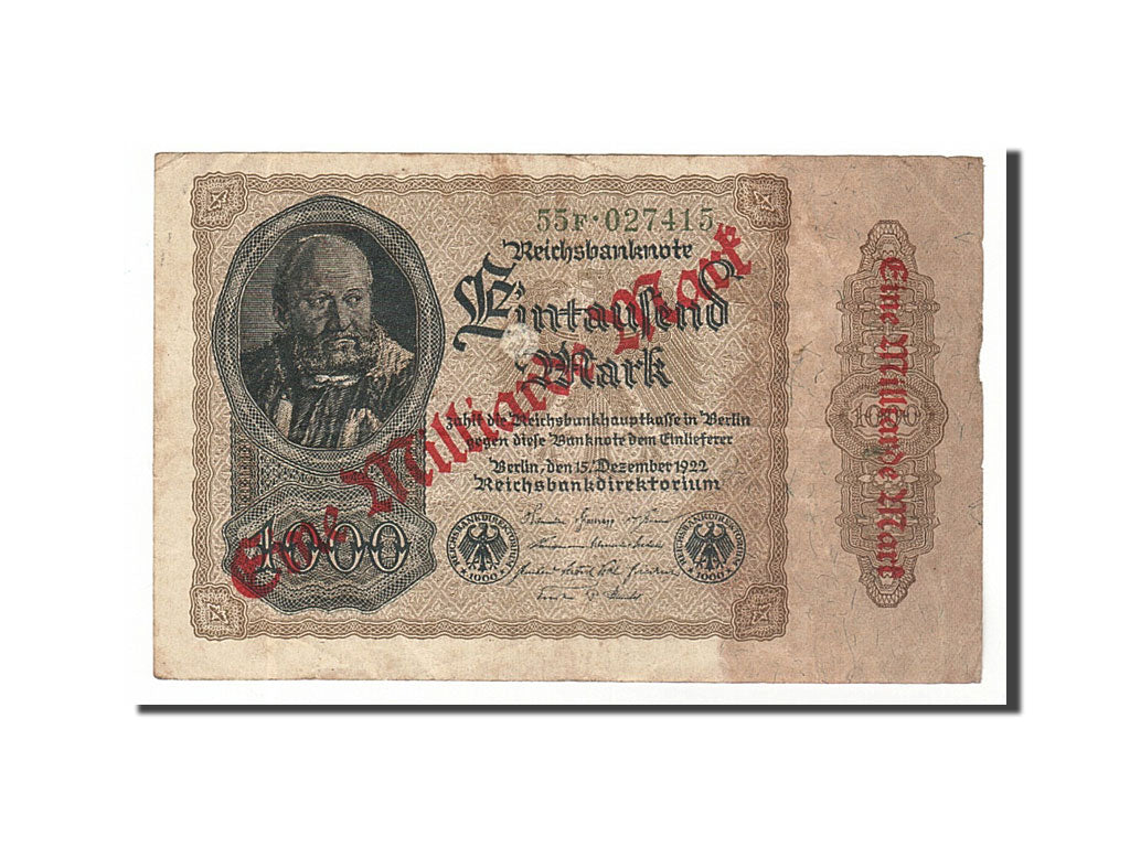 Geldschein, Deutschland, 1 Milliarde Mark on 1000 Mark, 1922, 1922-12-15, SS
