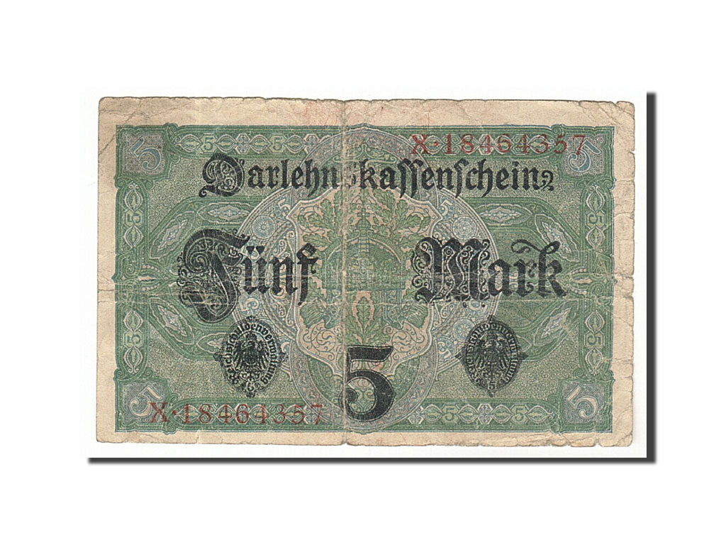 Banconote, Germania, 5 Mark, 1917, 1917-08-01, MB