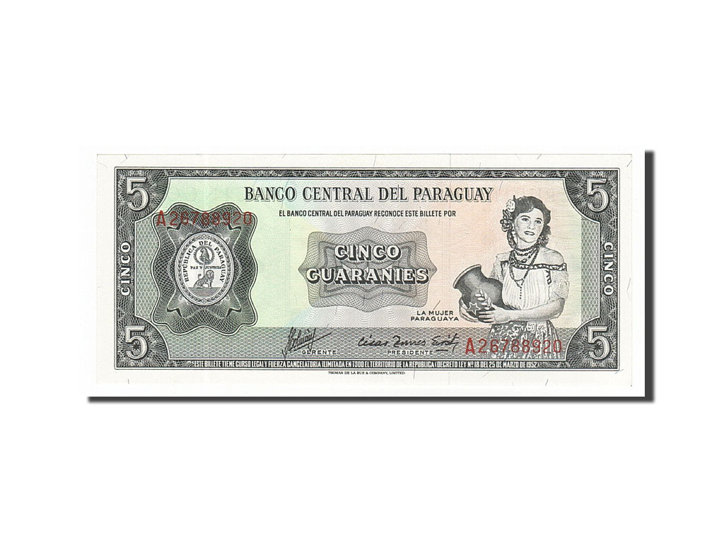 Paraguay, 5 Guaranies, 1963, UNC(65-70), A26788920