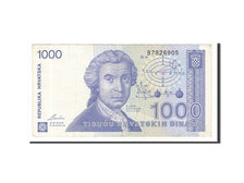 Croatia, 1000 Dinara, 1991, KM #22a, 1991-10-08, EF(40-45), B7826905