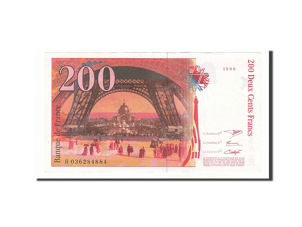 Billet, France, 200 Francs, 200 F 1995-1999 ''Eiffel'', 1996, SUP, Fayette:75.2