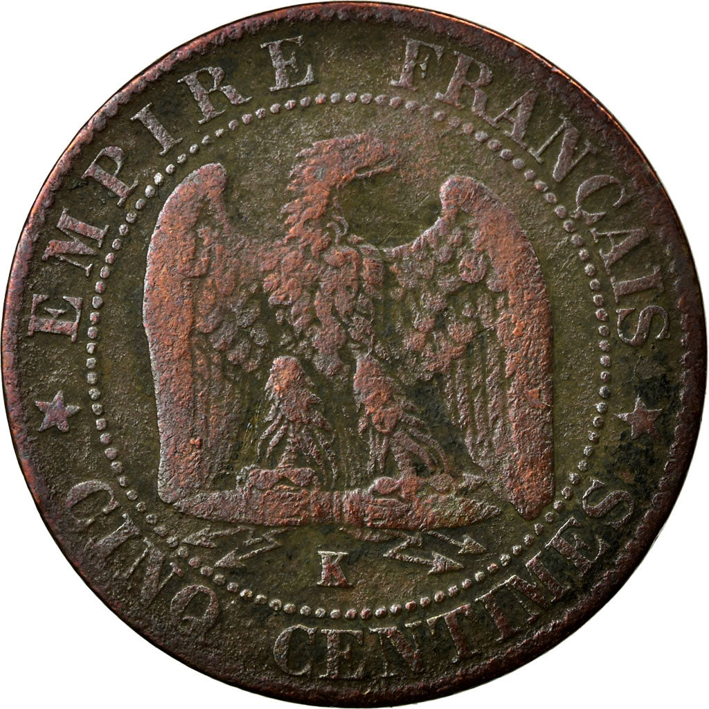 Coin, France, Napoleon III, Napoléon III, 5 Centimes, 1861, Bordeaux, VG(8-10)