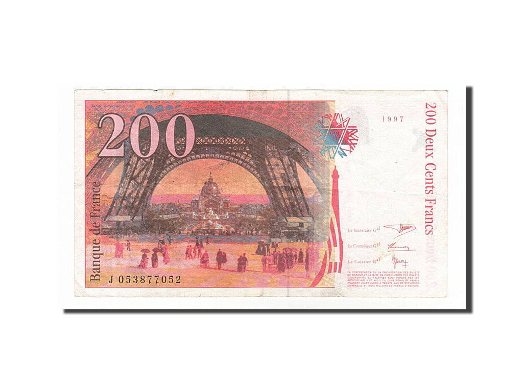 France, 200 Francs, 200 F 1995-1999 ''Eiffel'', 1997, KM #159b, VF(30-35),...