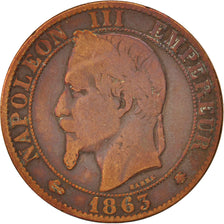 France, Napoleon III, 5 Centimes, 1863, Paris, F(12-15), Bronze, KM 797.1
