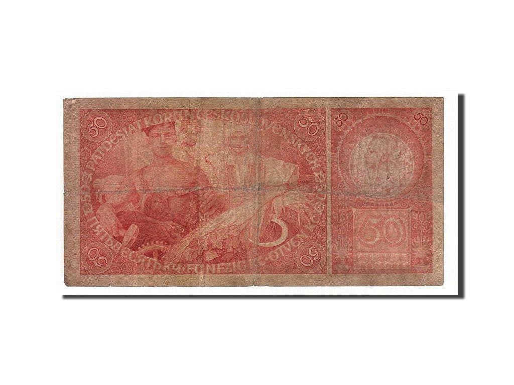 Czechoslovakia, 50 Korun, 1929, KM #22a, 1929-10-01, F(12-15), Db206342