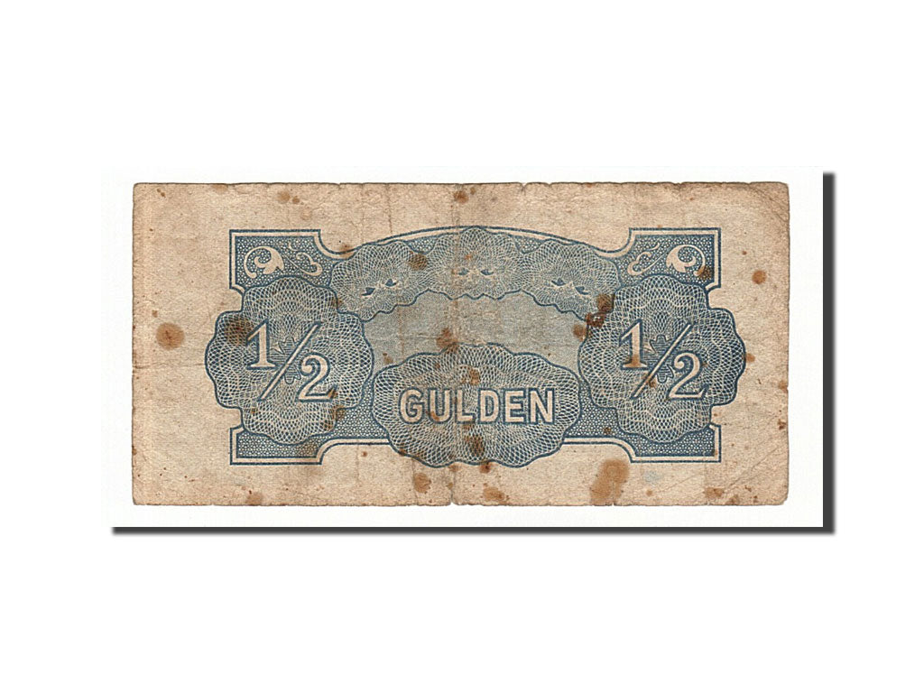 Netherlands Indies, 1/2 Gulden, 1942, KM #122b, F(12-15), SL