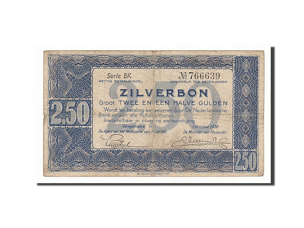 Banknote, Netherlands, 2 1/2 Gulden, 1938, 1938-10-01, VF(20-25)