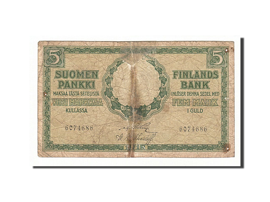 Finland, 5 Markkaa, 1918, KM #36, VG(8-10), 6074686