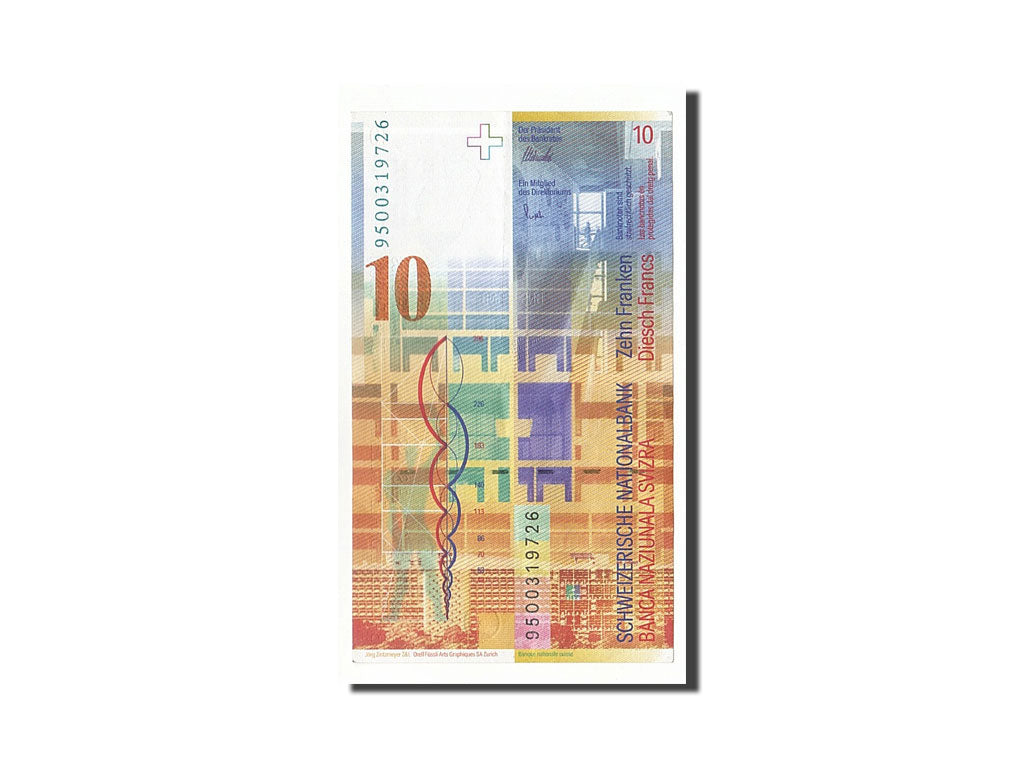Switzerland, 10 Franken, 1995, KM #66a, AU(55-58), 9500319726