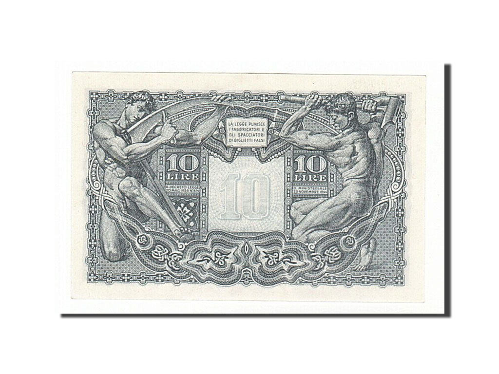 Italie, 10 Lire type 1944