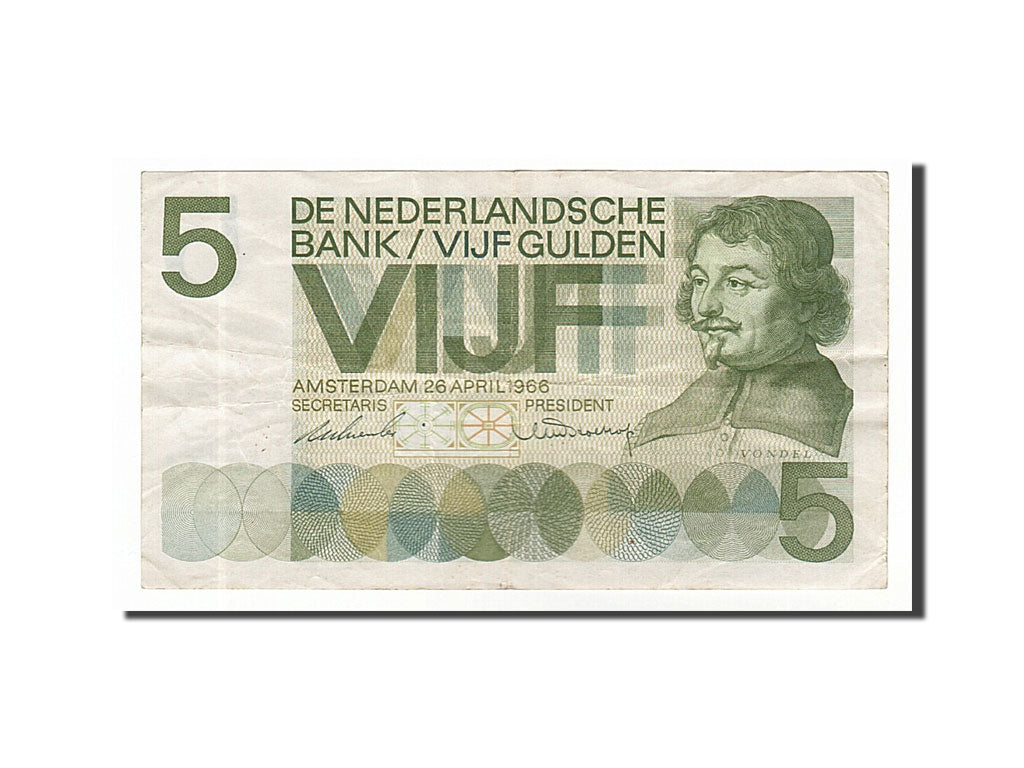 Netherlands, 5 Gulden, 1966, KM #90a, 1966-04-26, VF(30-35), IHF060260