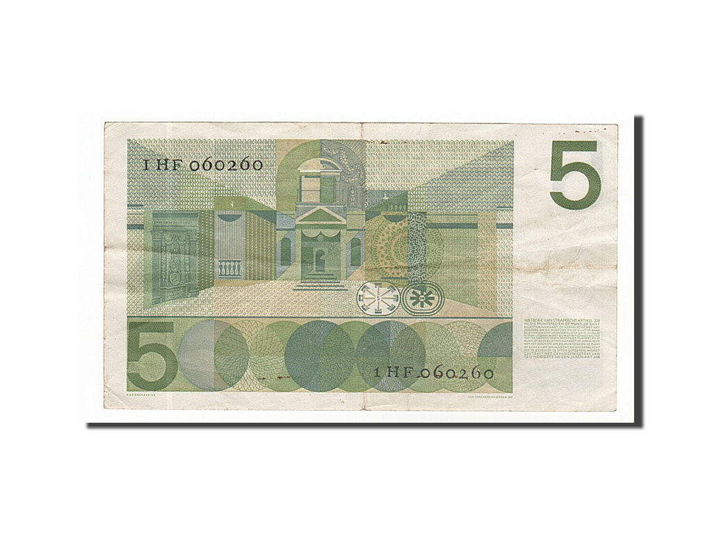 Netherlands, 5 Gulden, 1966, KM #90a, 1966-04-26, VF(30-35), IHF060260