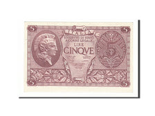 Italy, 5 Lire, 1944, KM #31b, 1944-11-23, UNC(60-62), 0412 876307