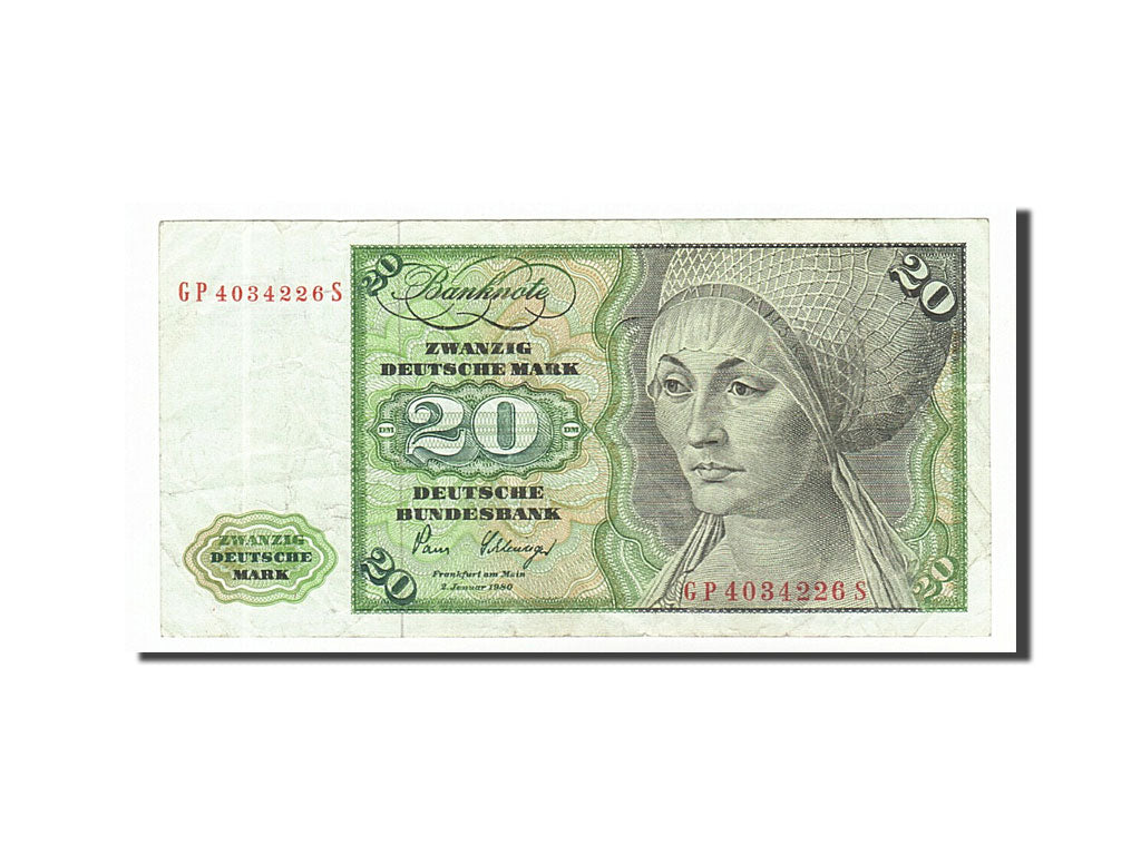 Germany - Federal Republic, 20 Deutsche Mark, 1980, KM #32d, 1980-01-02,...