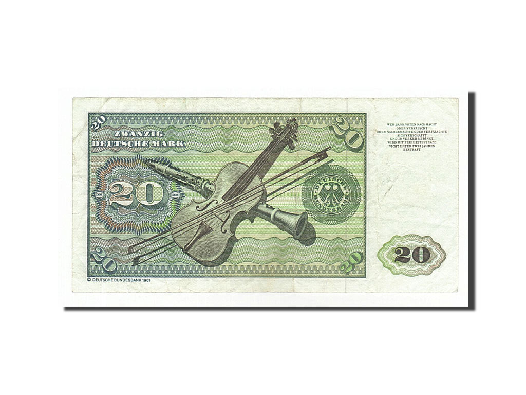 Germany - Federal Republic, 20 Deutsche Mark, 1980, KM #32d, 1980-01-02,...
