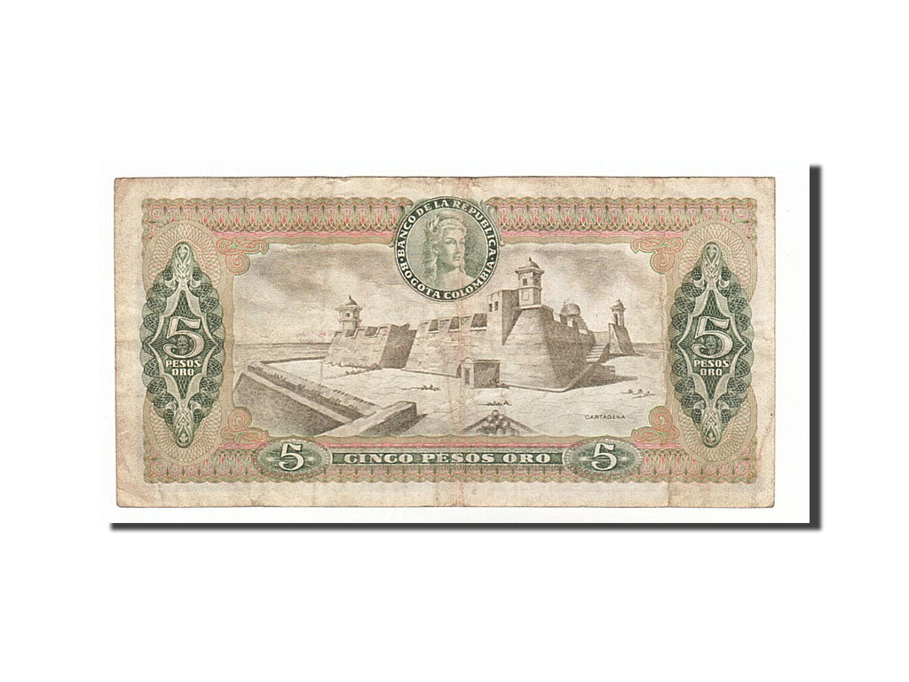 Colombia, 5 Pesos Oro, 1975, KM #406e, 1975-07-20, VF(20-25), 98323831
