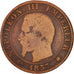 France, Napoleon III, 5 Centimes, 1857, Bordeaux, VG(8-10), Bronze, KM 777.5