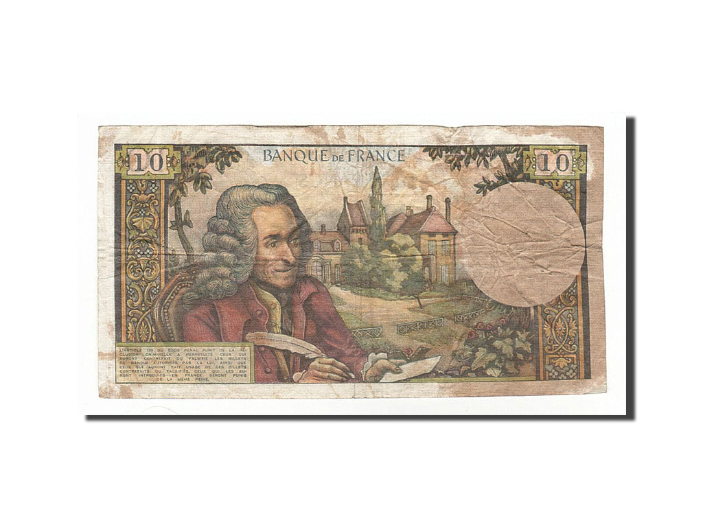 France, 10 Francs, 10 F 1963-1973 ''Voltaire'', 1963, KM #147a, 1963-10-10,...