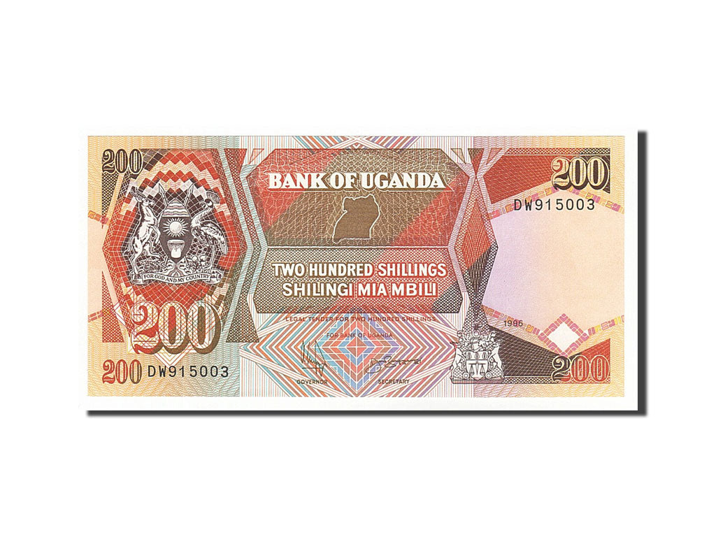 Banconote, Uganda, 200 Shillings, 1996, FDS