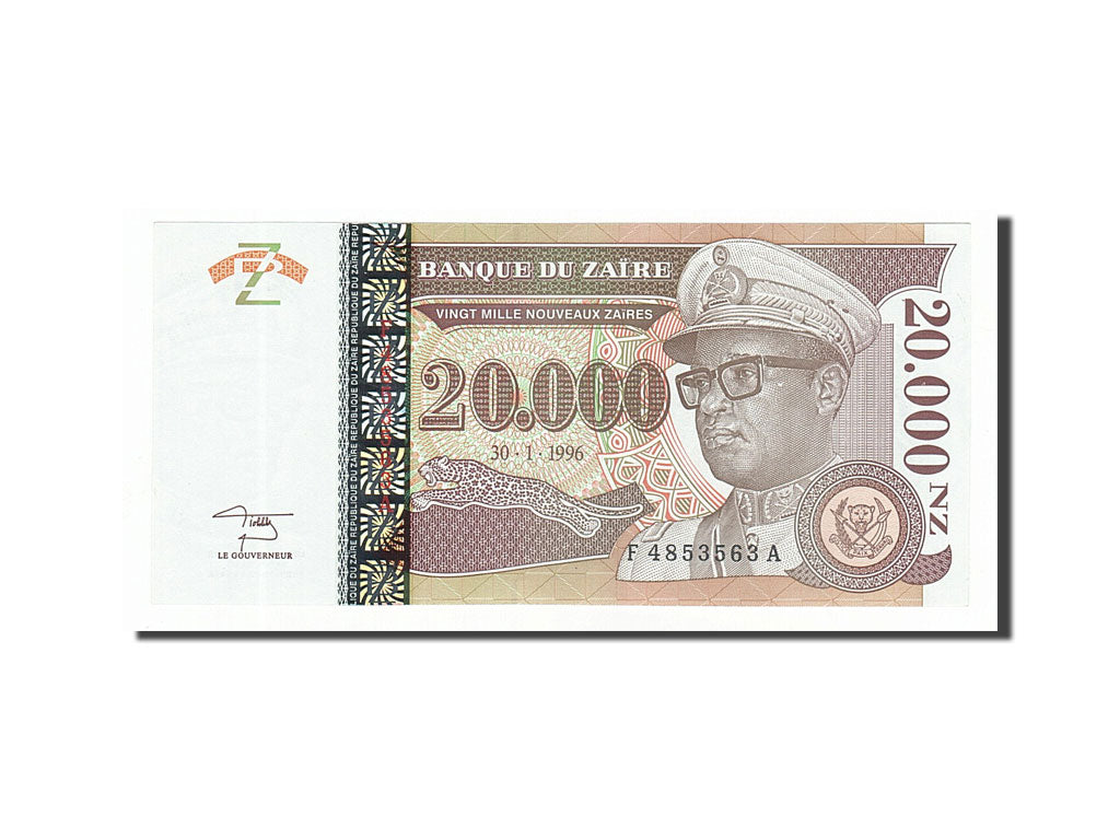 Billet, Zaïre, 20,000 Nouveaux Zaïres, 1996, 1996-01-30, NEUF