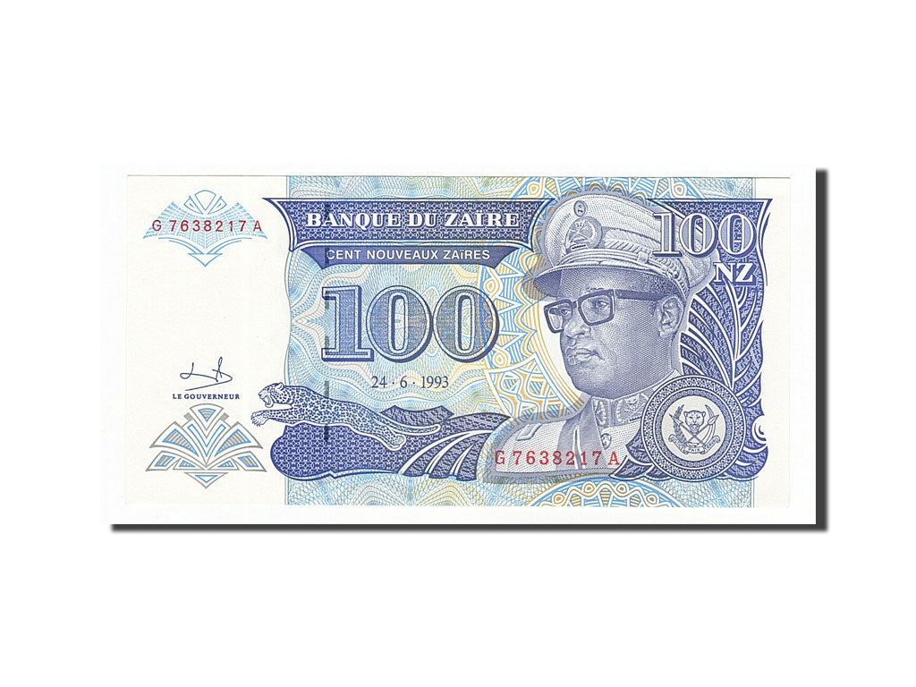 Banknote, Zaire, 100 Nouveaux Zaïres, 1993, 1993-06-24, UNC(65-70)