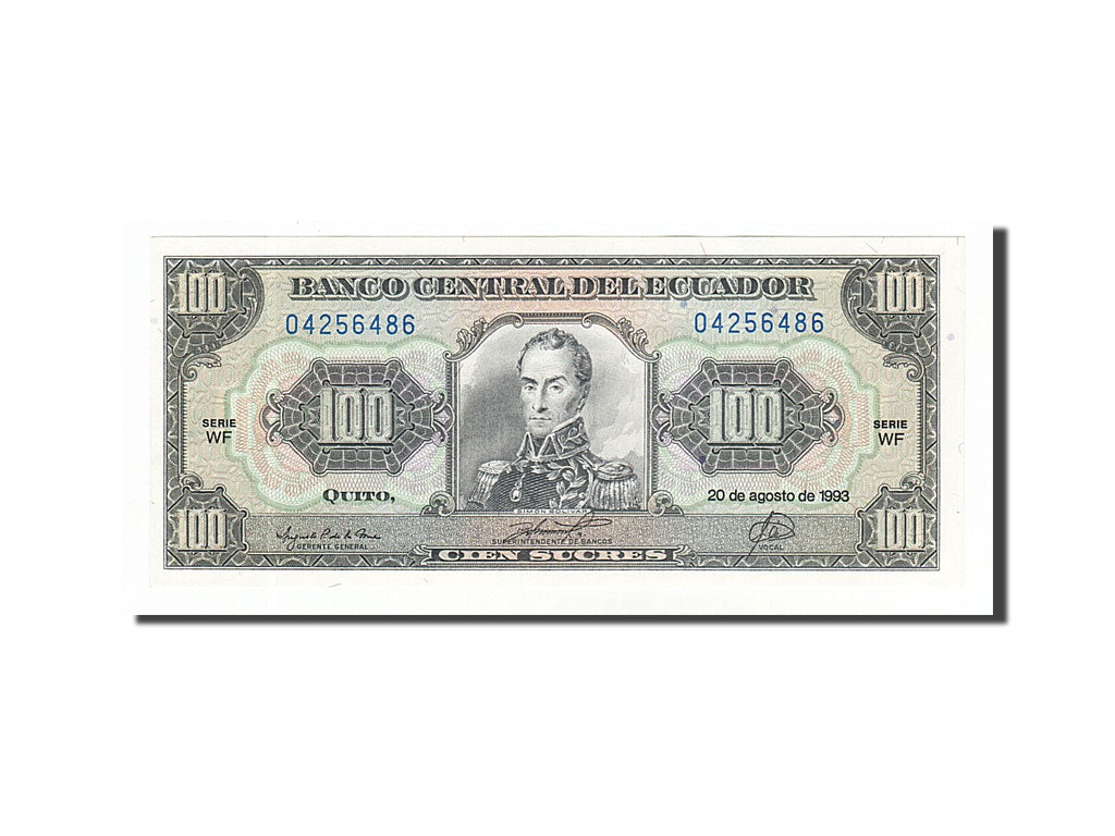Ecuador, 100 Sucres, 1993, KM #123Ab, 1993-08-20, UNC(65-70), 04256486