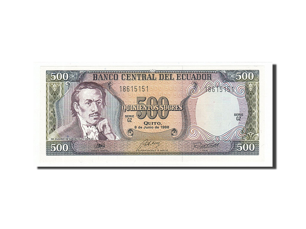Ecuador, 500 Sucres, 1988, KM #124Aa, 1988-06-08, UNC(65-70), 18615151