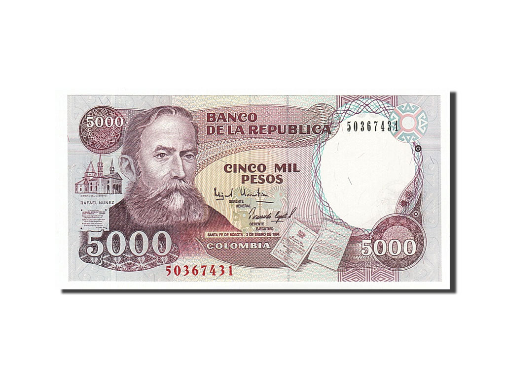 Billete, 5000 Pesos, 1994, Colombia, 1994-01-03, UNC