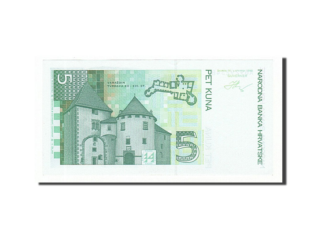 Croatia, 5 Kuna, 1993, KM #28a, 1993-10-31, UNC(65-70), A6929234B