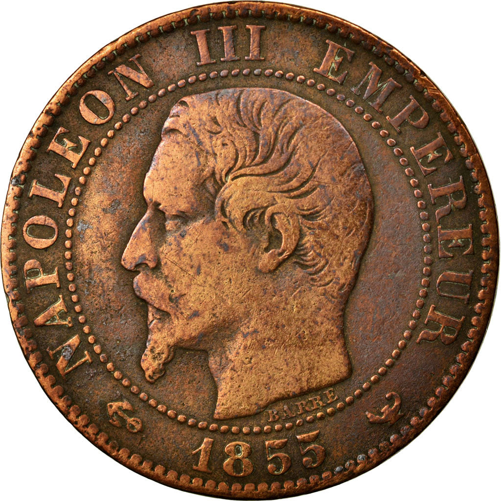 Moneda, Francia, Napoleon III, Napoléon III, 5 Centimes, 1855, Lille, BC+