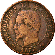 Moneda, Francia, Napoleon III, Napoléon III, 5 Centimes, 1855, Lille, BC+