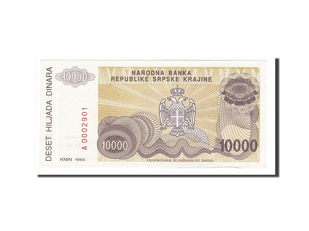 Banconote, Croazia, 10,000 Dinara, 1994, FDS