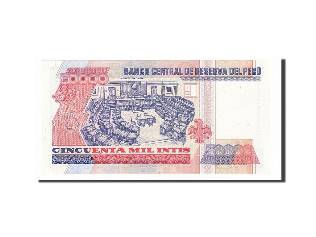 Banknote, Peru, 50,000 Intis, 1988, 1988-06-28, UNC(65-70)