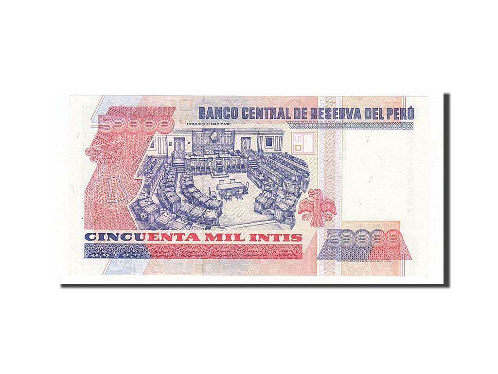 Banknote, Peru, 50,000 Intis, 1988, 1988-06-28, UNC(65-70)