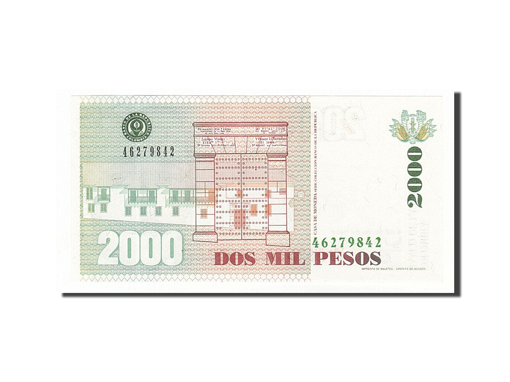 Banknote, Colombia, 2000 Pesos, 1997, 1997-05-06, UNC(65-70)