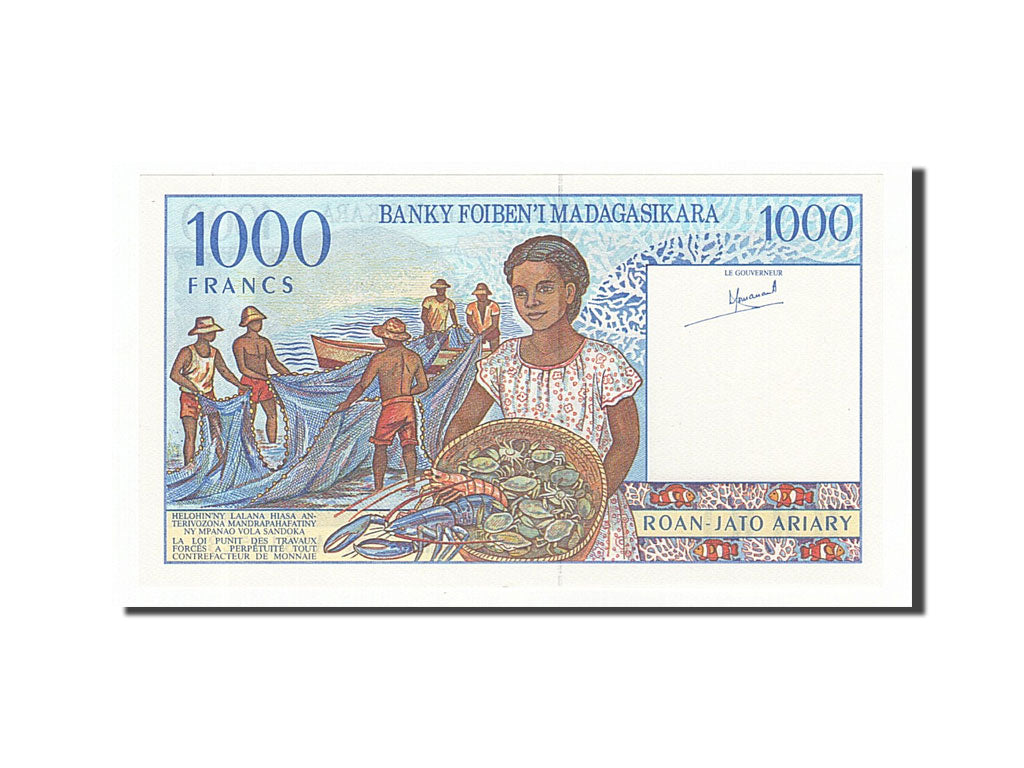 Banknote, Madagascar, 1000 Francs = 200 Ariary, 1994, UNC(65-70)