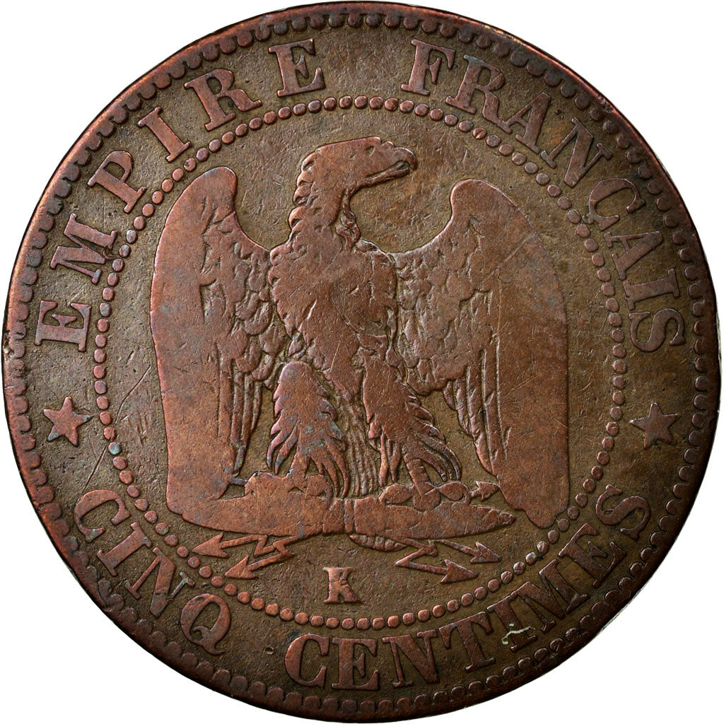 Moneta, Francia, Napoleon III, Napoléon III, 5 Centimes, 1853, Bordeaux, B+